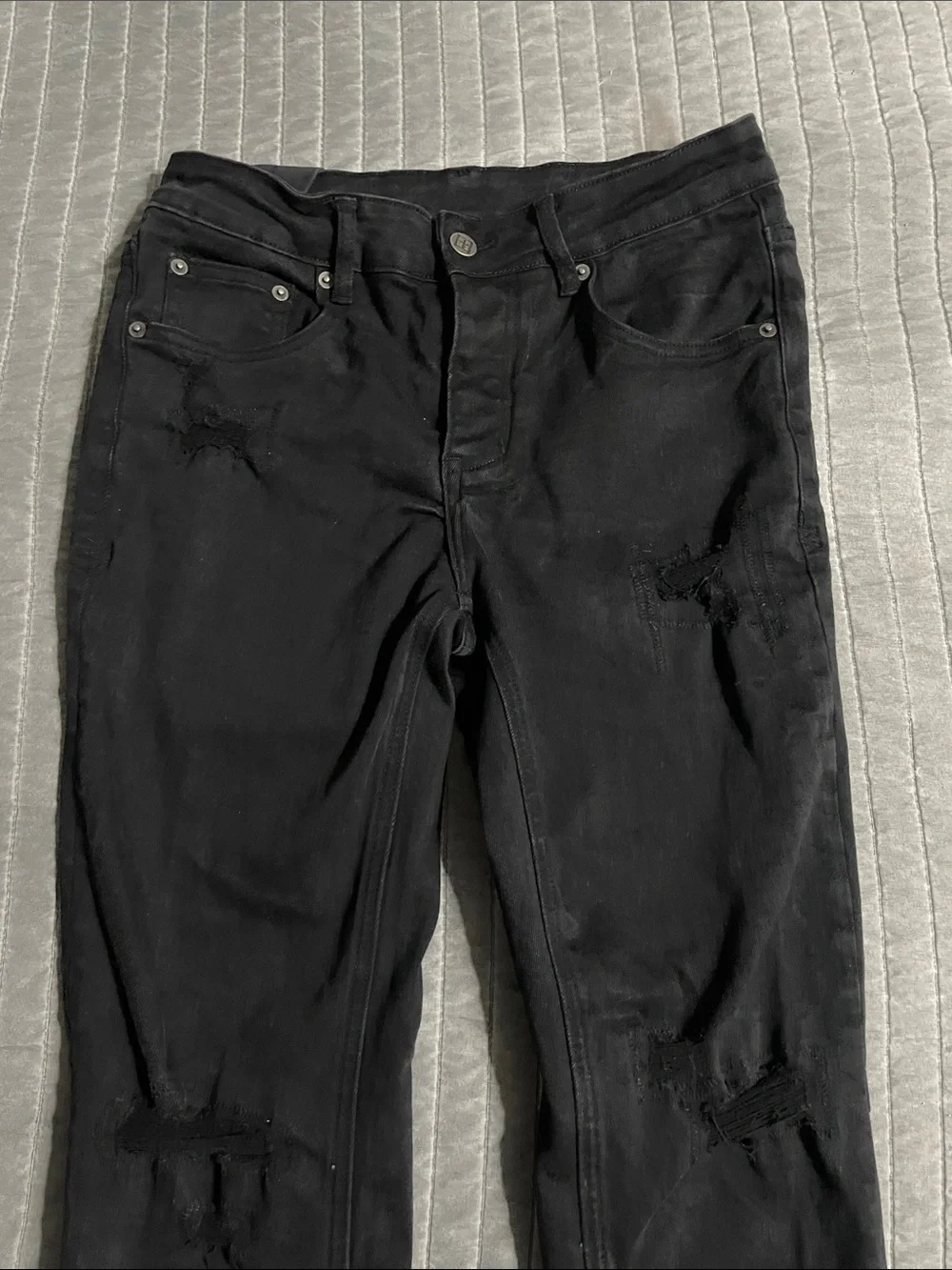 Men’s Ksubi Black Distressed Slim Jeans
